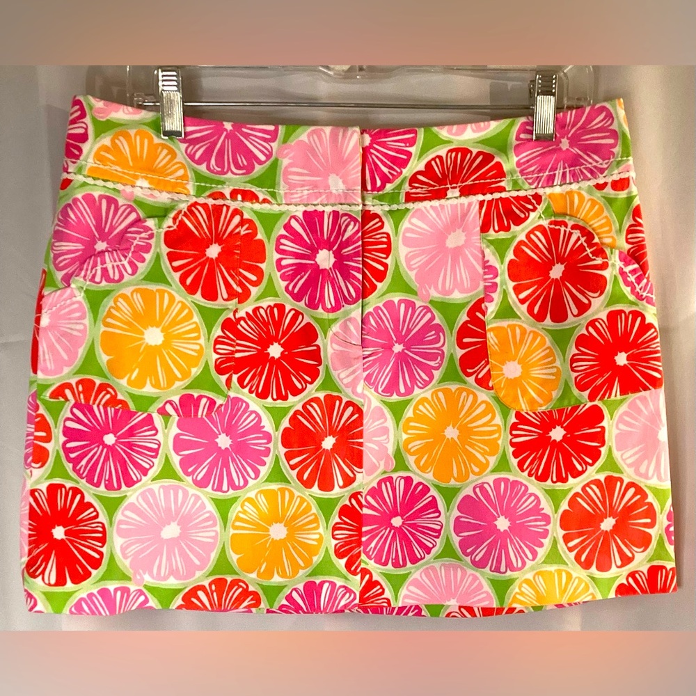 Lily Pulitzer White Label Skort, Citrus Juice Stand, EUC, Size 10.